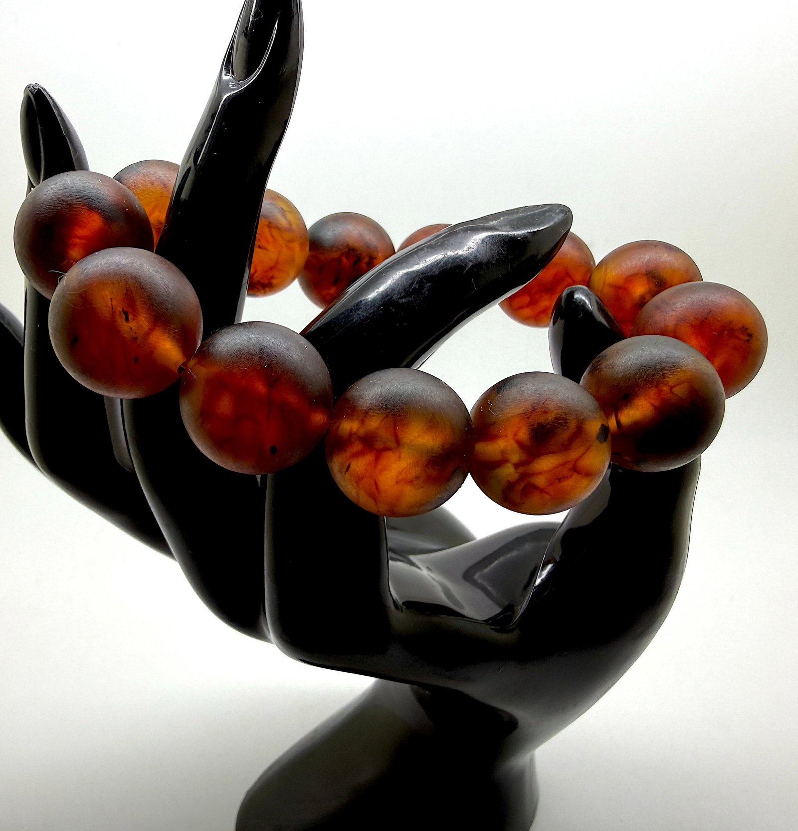 Unique and Exquisite Amber Bracelet made from Round Amber beads - 9