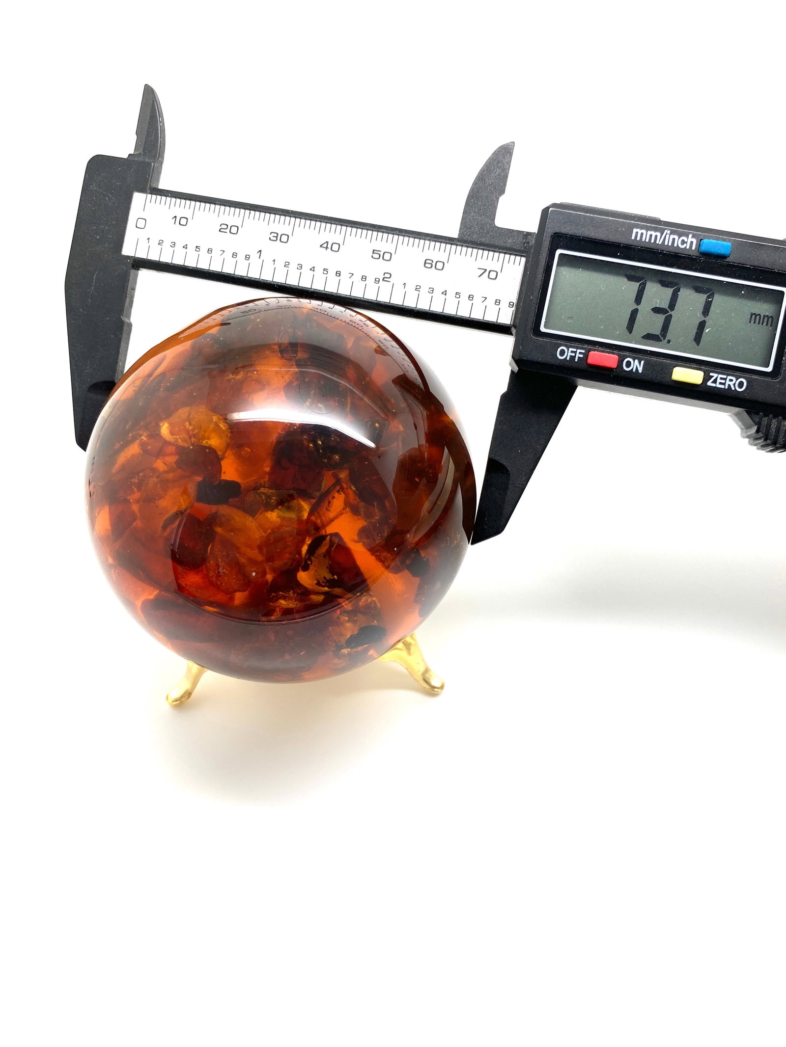 Unique and Remarkable Amber Ball on a pedestal - 2