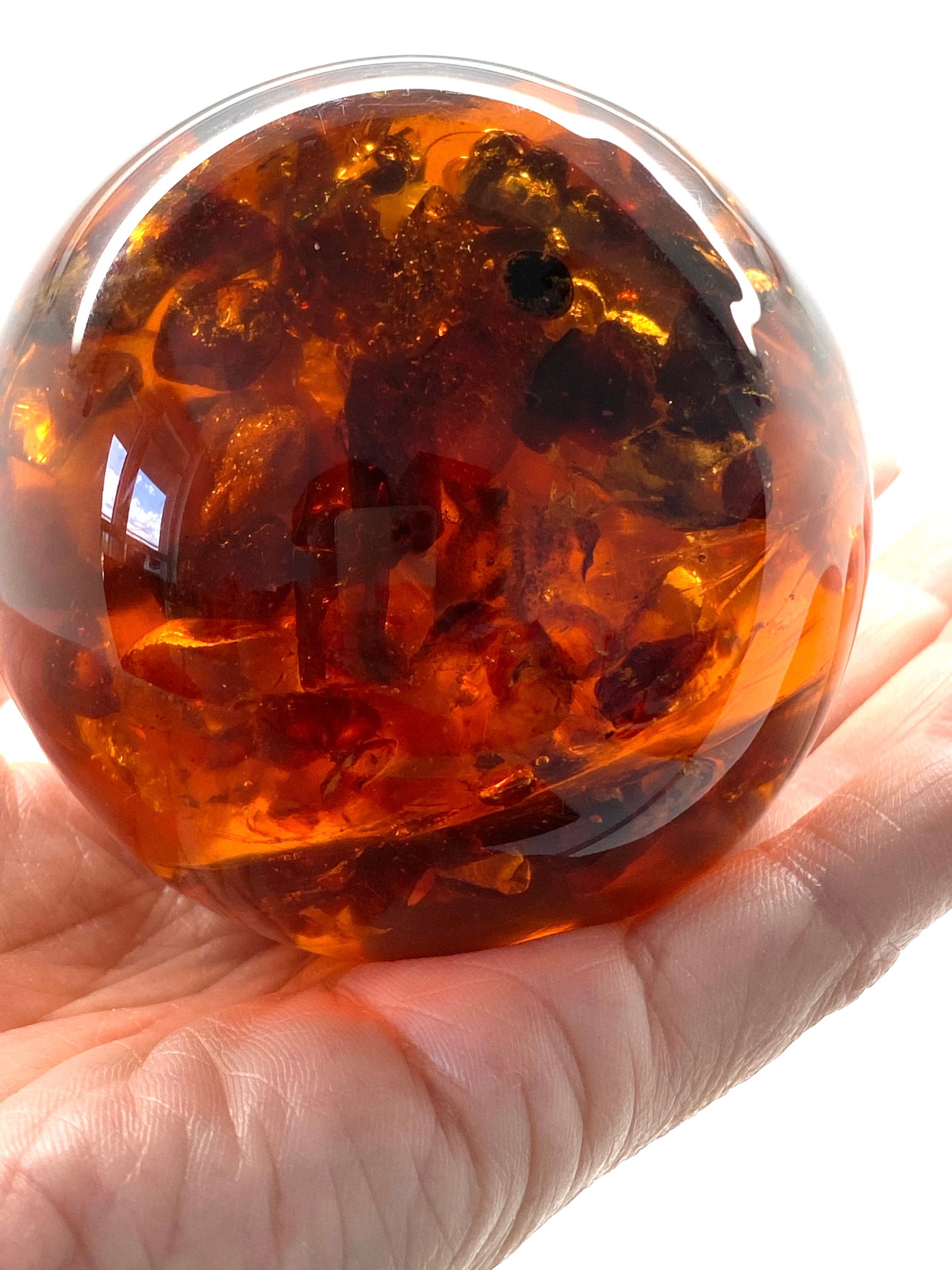 Unique and Remarkable Amber Ball on a pedestal - 5