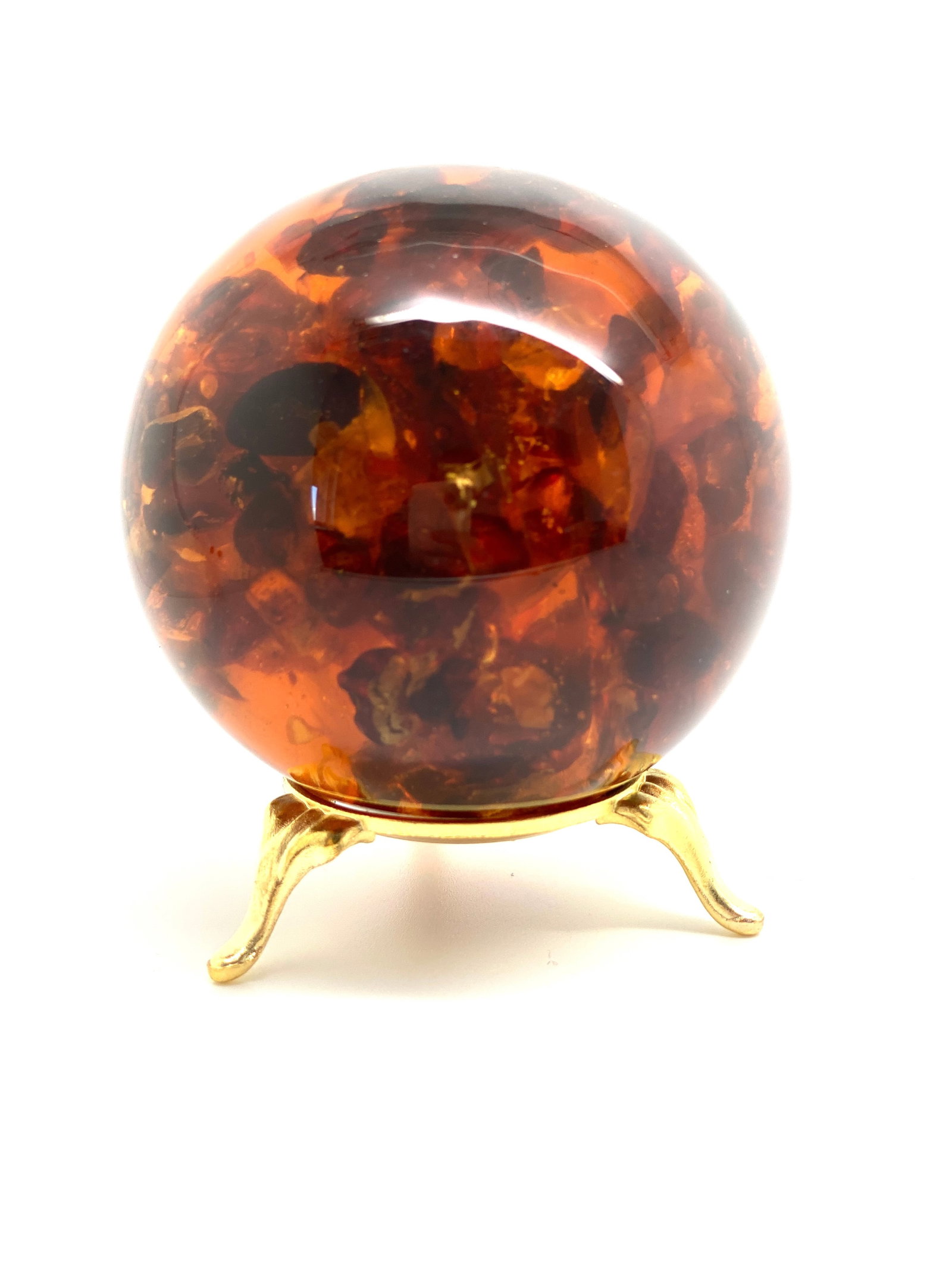 Unique and Remarkable Amber Ball on a pedestal - 7