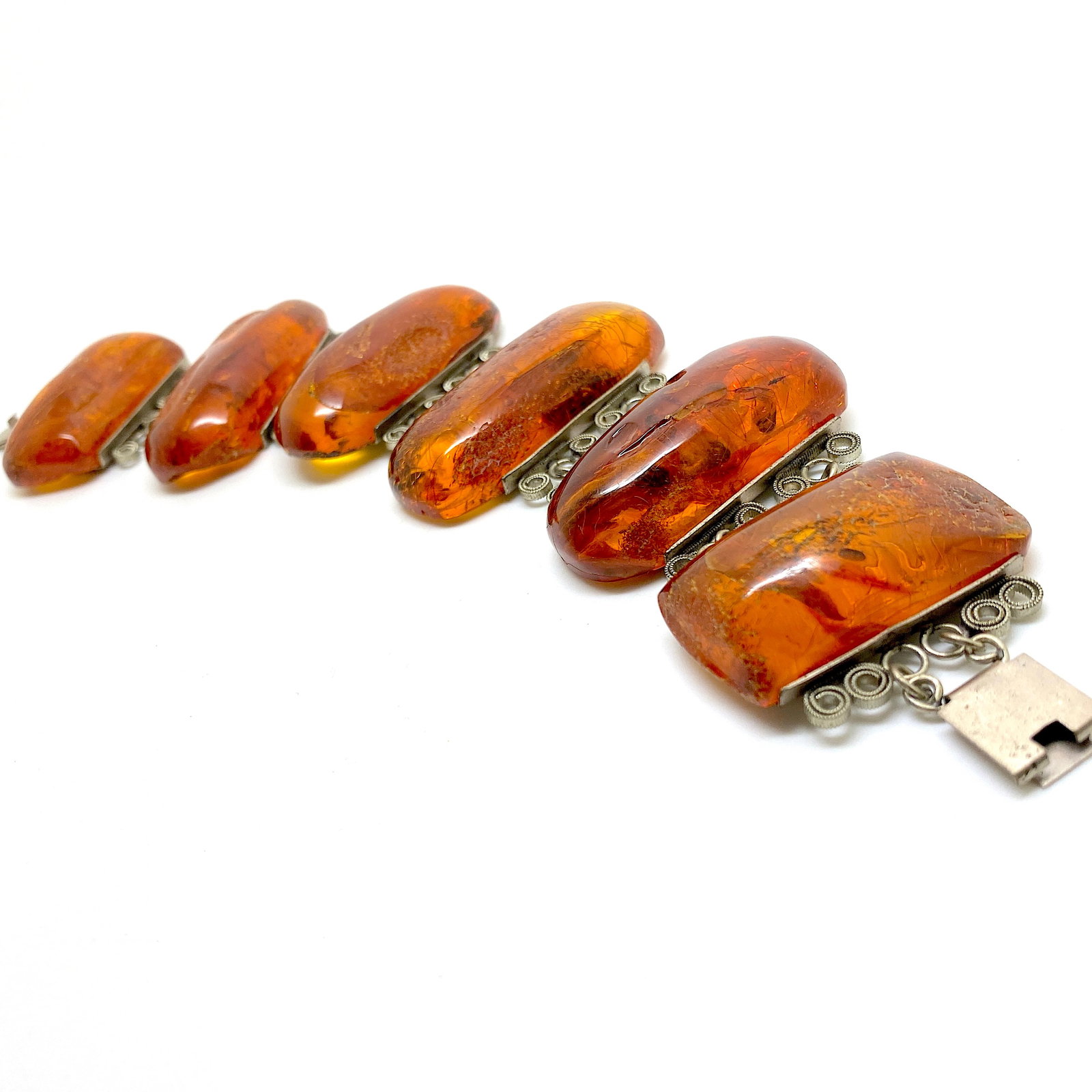 Alluring Amber Bracelet made from Rectangle shaped Amber beads - 7