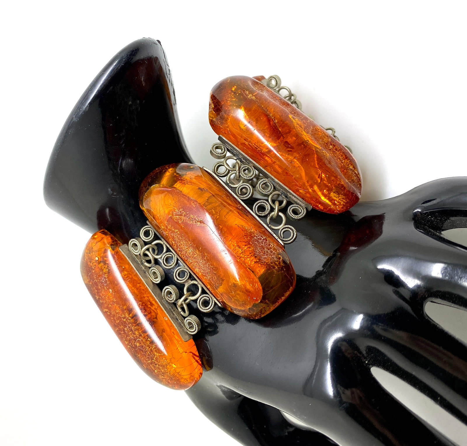 Alluring Amber Bracelet made from Rectangle shaped Amber beads - 9