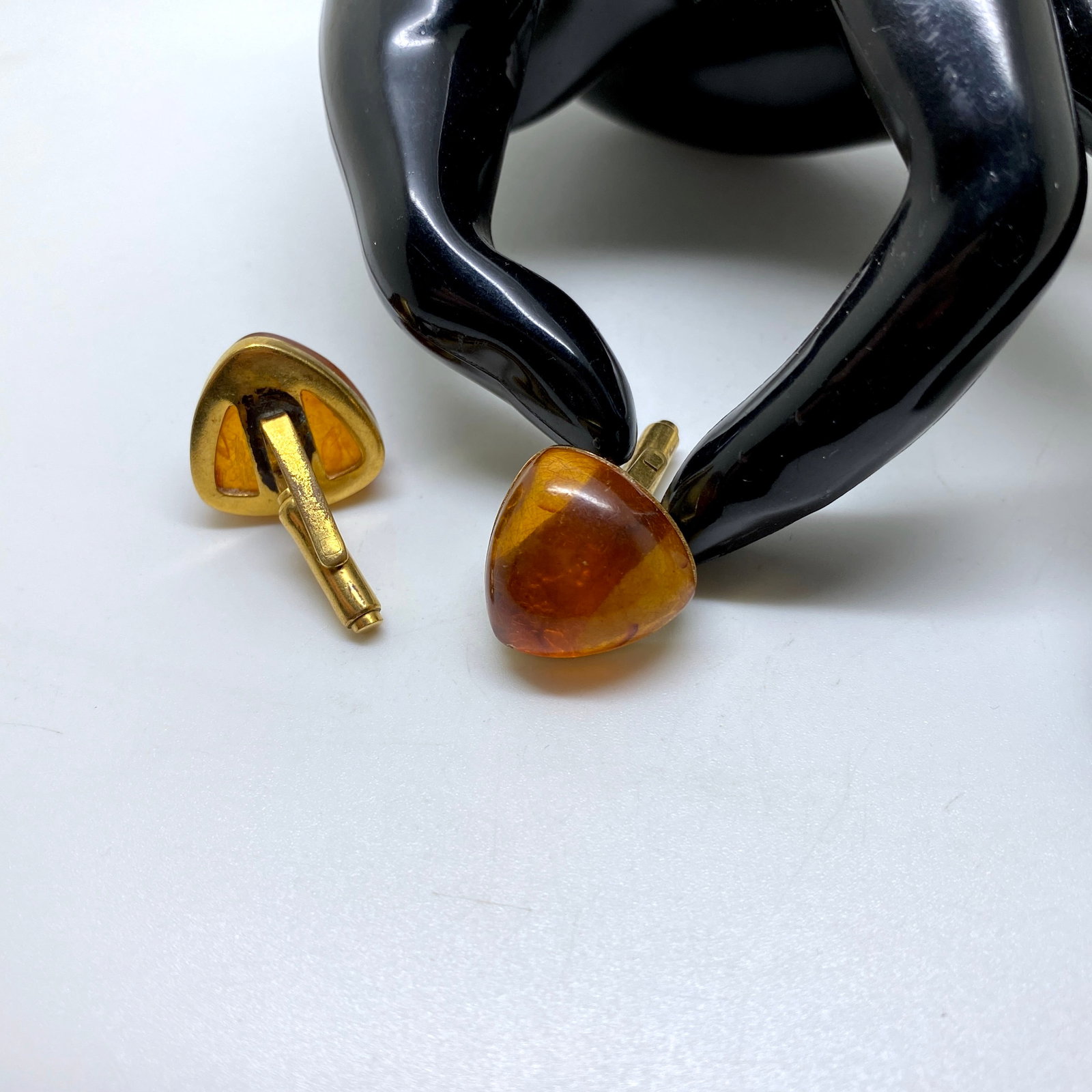Antique Reuleaux triangle Amber Cufflinks - 5