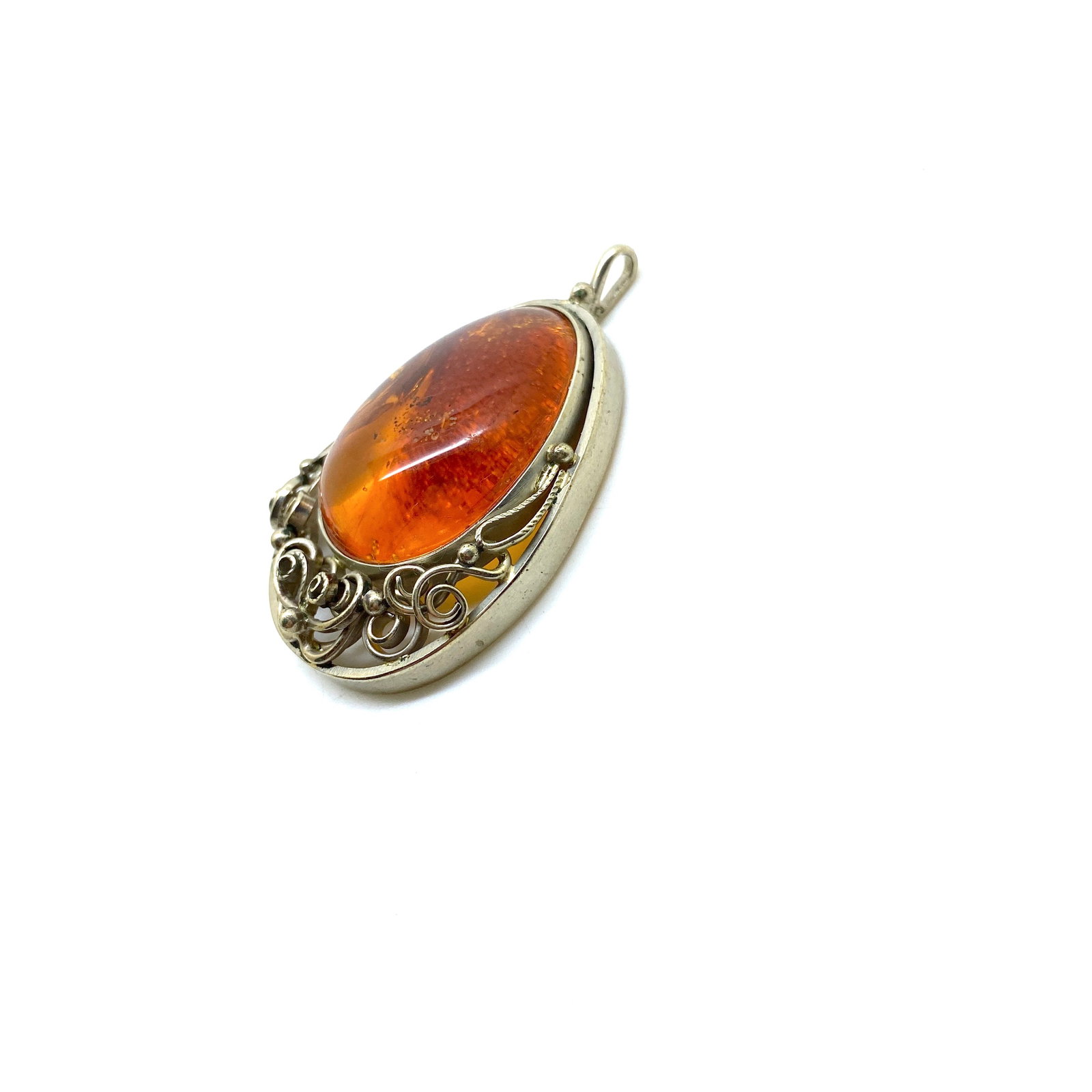 Stunning Vintage Amber Pendant with fly inclusion - 3