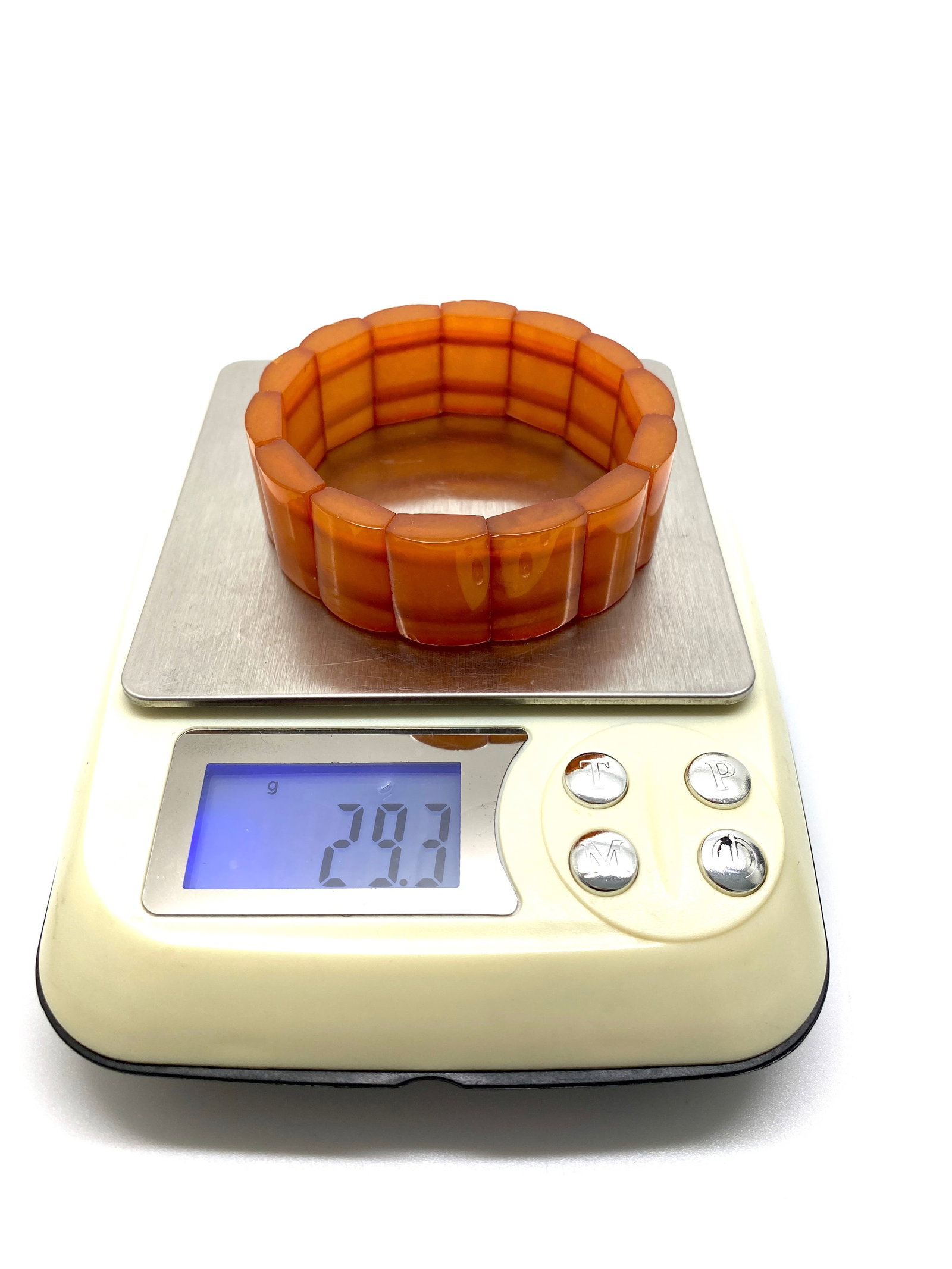 Alluring Vintage Amber Bracelet made from Plate like Amber beads - 2