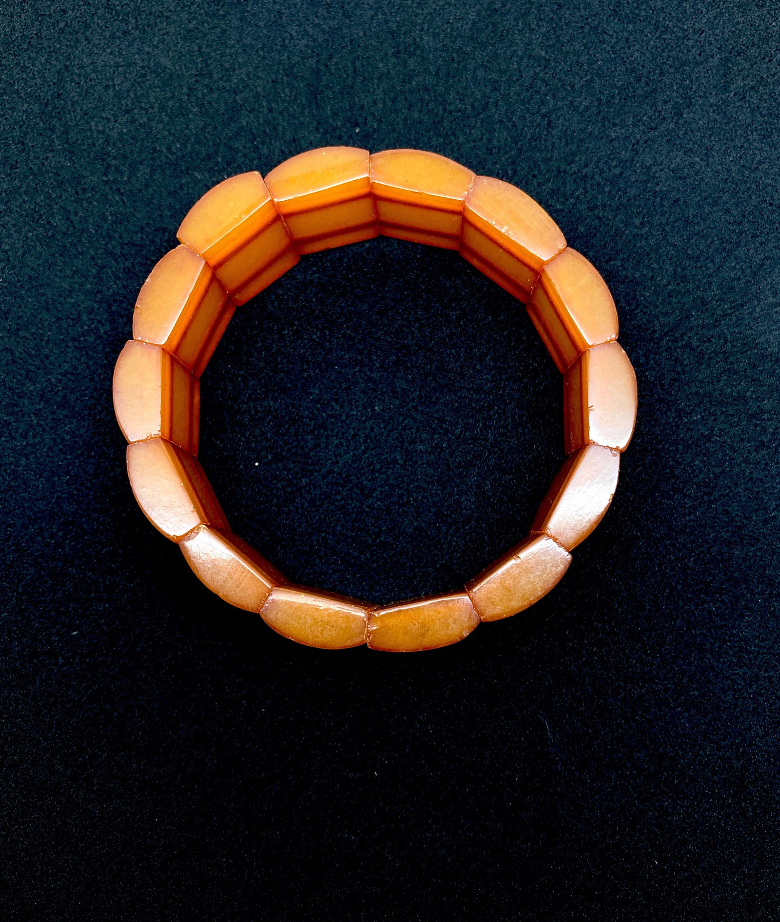 Alluring Vintage Amber Bracelet made from Plate like Amber beads - 6
