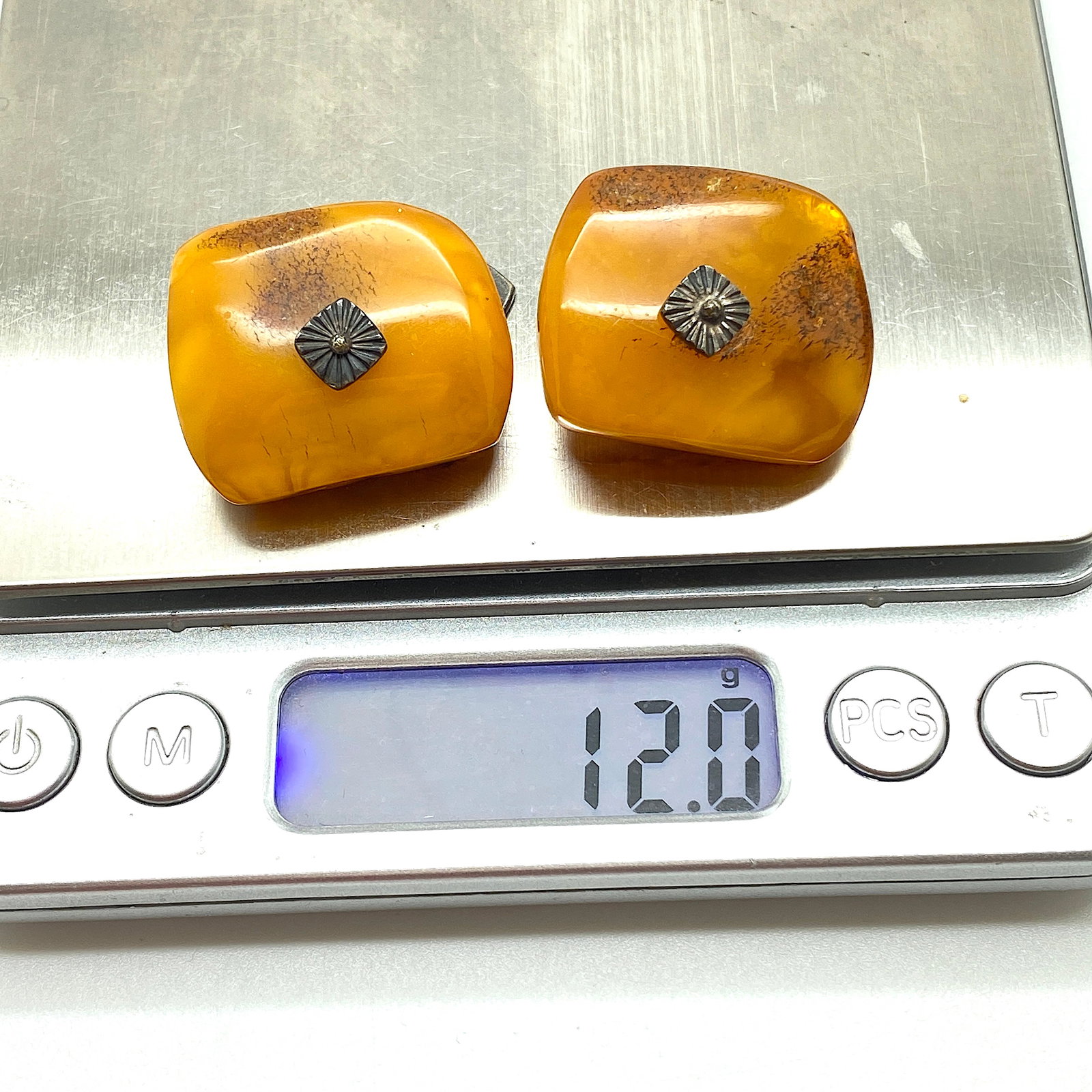 Antique Amber Cufflinks - 2