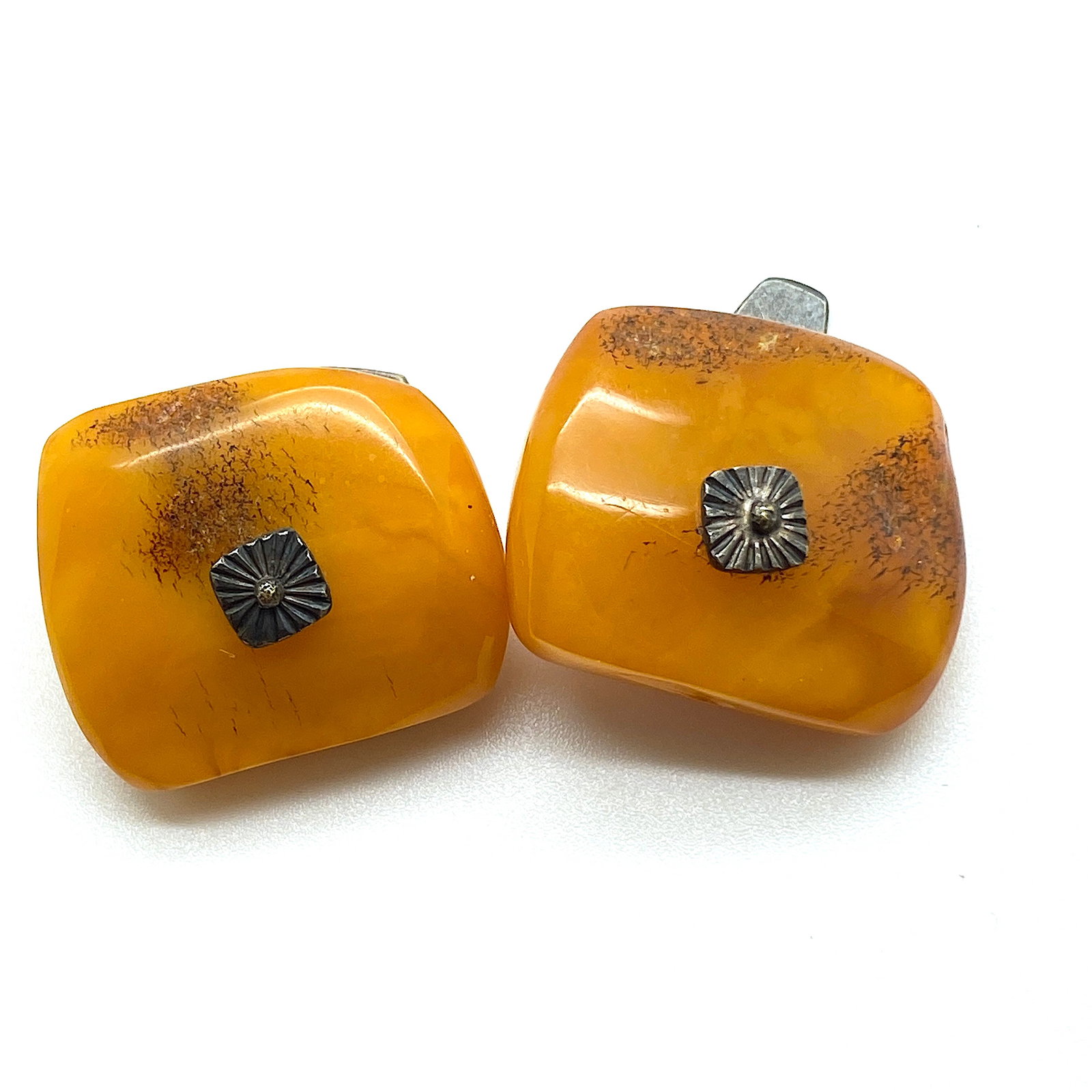 Antique Amber Cufflinks - 6