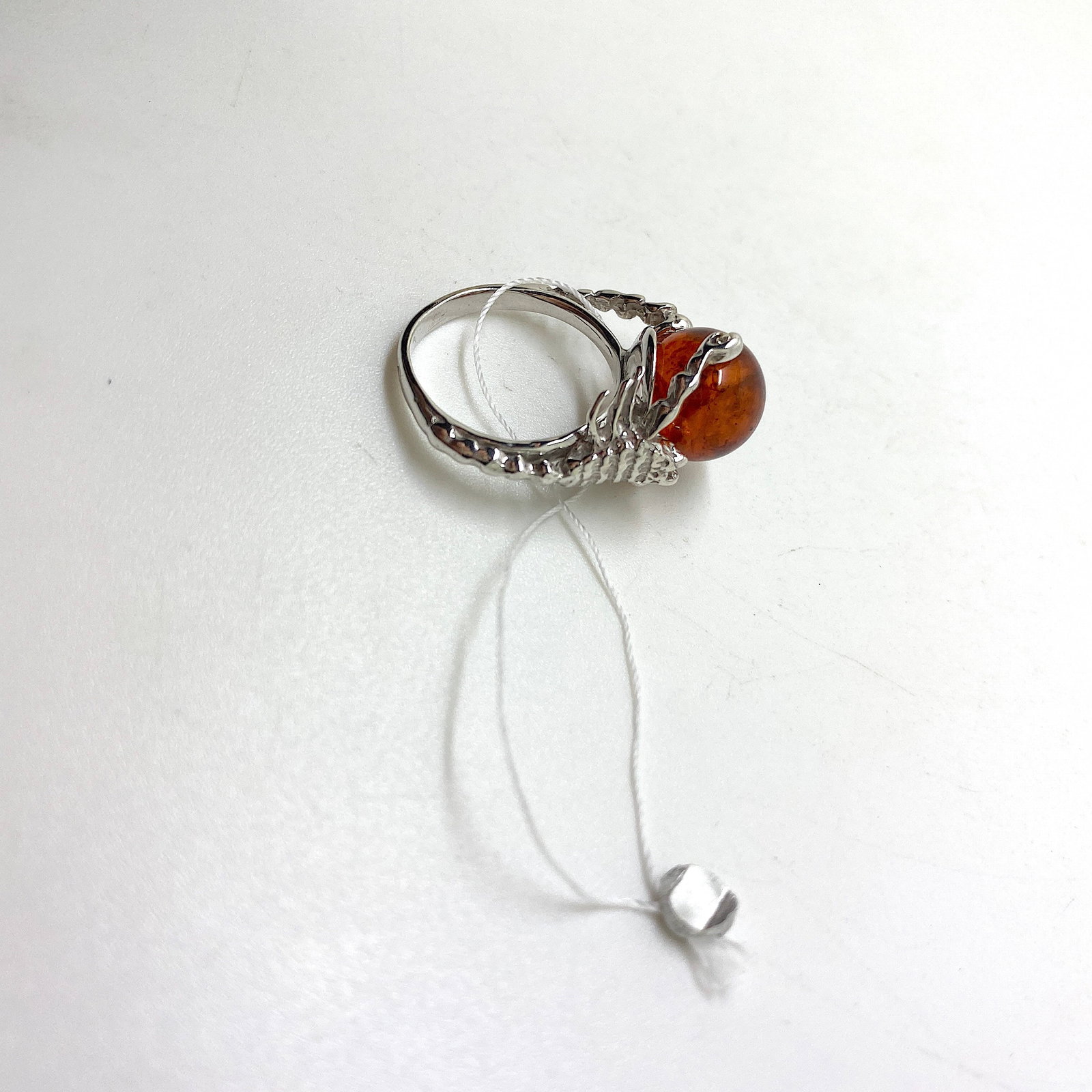 Exquisite Unique Vintage Amber Ring - 5