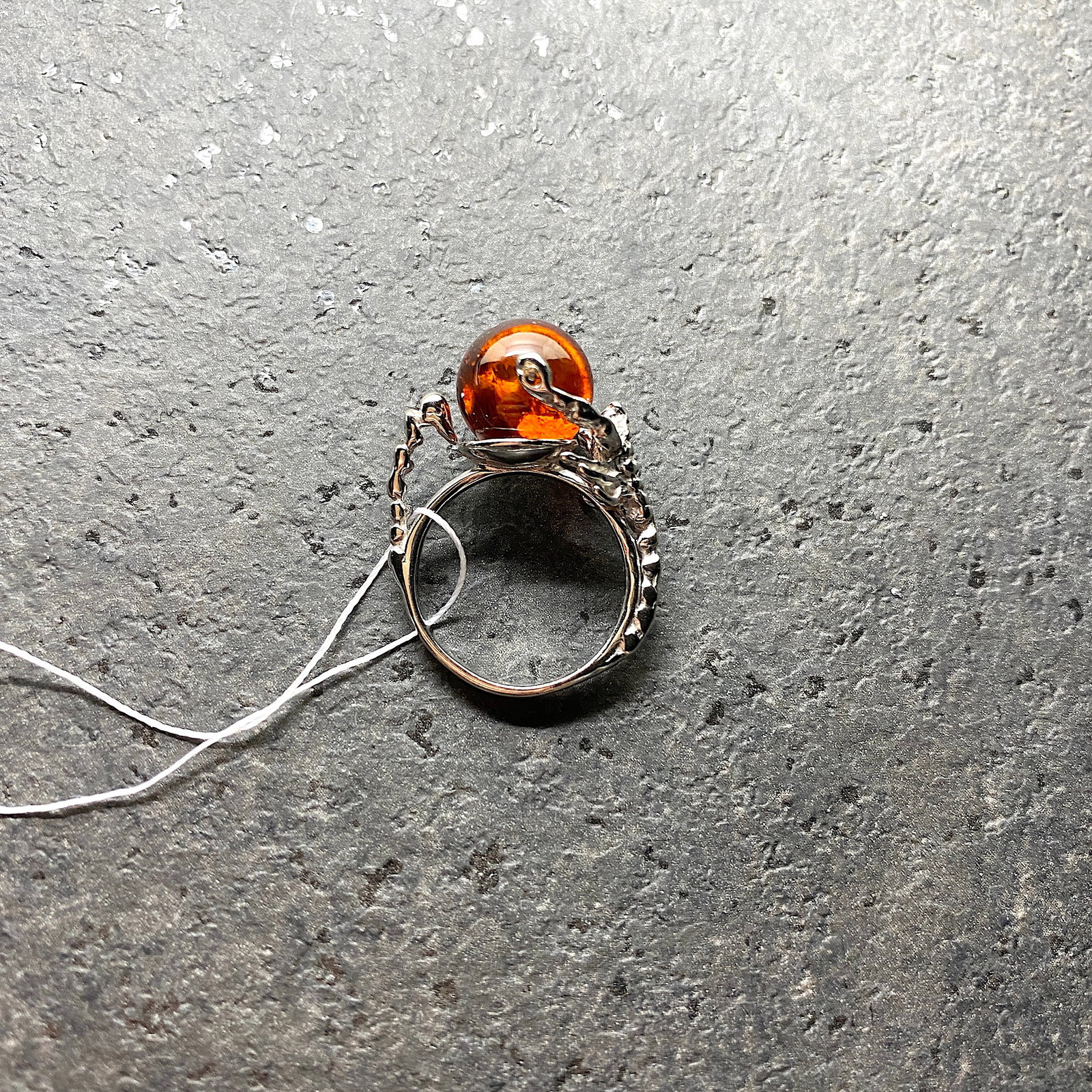 Exquisite Unique Vintage Amber Ring - 8