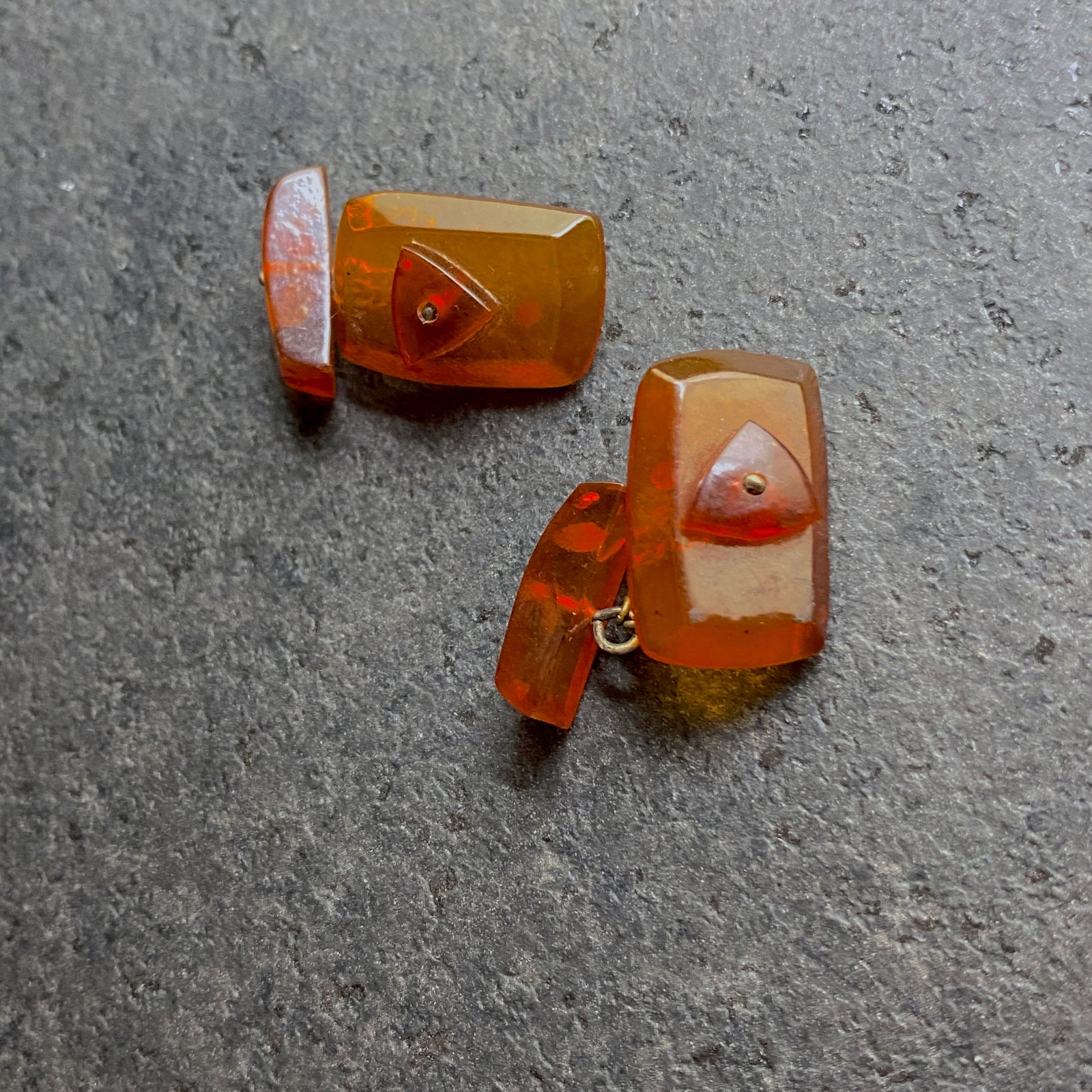 Magnificent Vintage Amber Cufflinks - 2