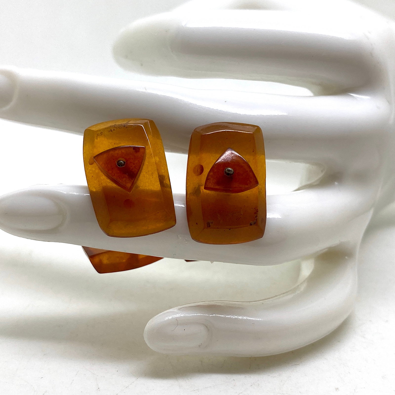 Magnificent Vintage Amber Cufflinks - 5