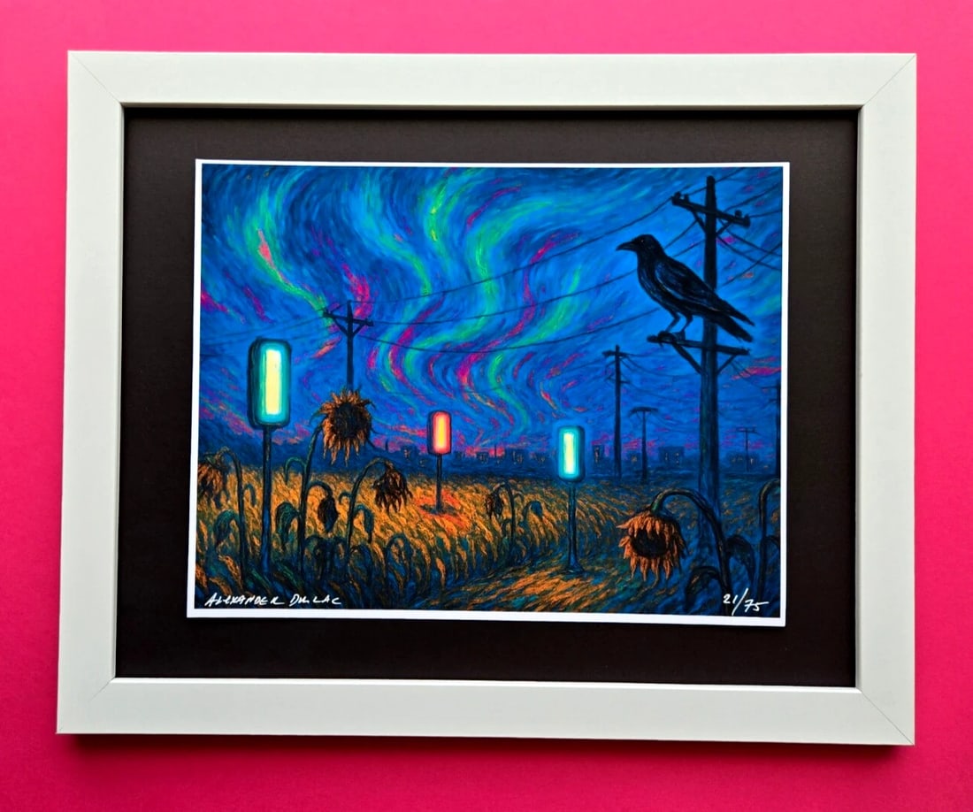ALEXANDER DULAC | Hand Signed Print MY VAN GOGH NIGHT LIGHTS Ltd.Ed. of 75 COA: Up for Sale is this Beautiful and Elegant Hand Signed Authentic Giclee by renowned contemporary artist ALEXANDER DU LAC " MY VAN GOGH NIGHT LIGHT NIGHTS " The print is mounted and framed. The area