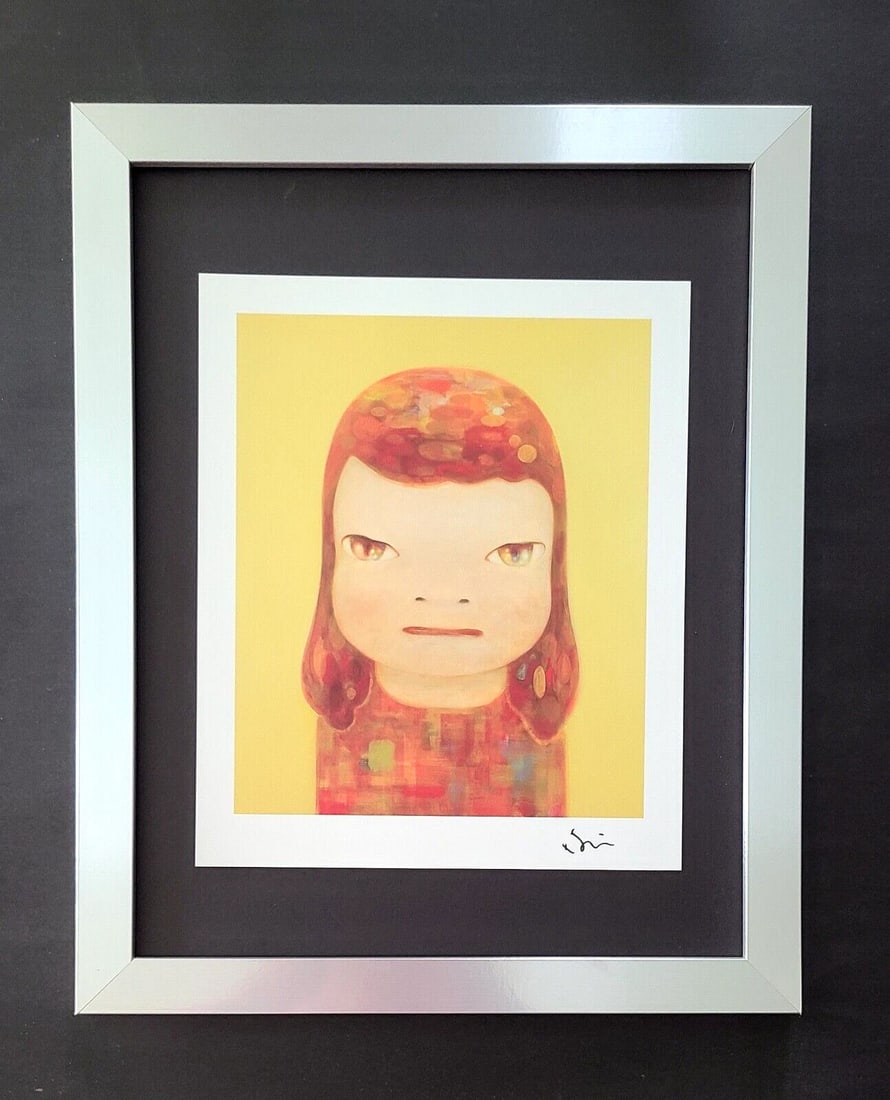 Yoshitomo Nara Signed Contemporary Print from Tokyo Framed Japan Pop Art: We have for Sale this Print After YOSHITOMO NARA AWESOME PRINT FROM TOKYO FACSIMILE SIGNED IN INK FULL OF COLOR PRINT SIZE OF THE PRINT IS ABOUT : 10 X 8 in FRAME COVERS AN AREA OF 15 X 12 in MOUNTED 