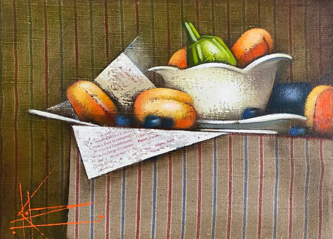 Abstract Oil painting On the table Oksana Kyrylenko: 170KOR Painter: Oksana Kyrylenko S?ze: 24x30 cm/9,44x11,81 inches Components: oil, canvas, Original painting from our collection ERA:2025 Oksana Ivanivna was born on May 11, 1961 in the city of Cherni