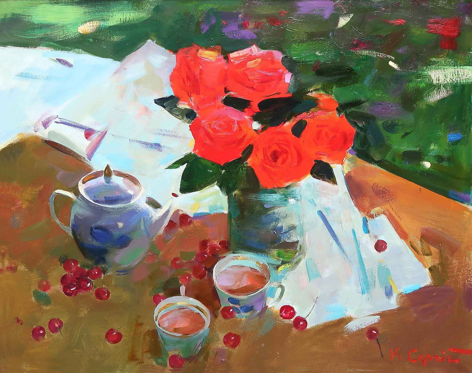 Oil painting rose tea Serg Kovalenko (1 of 1)