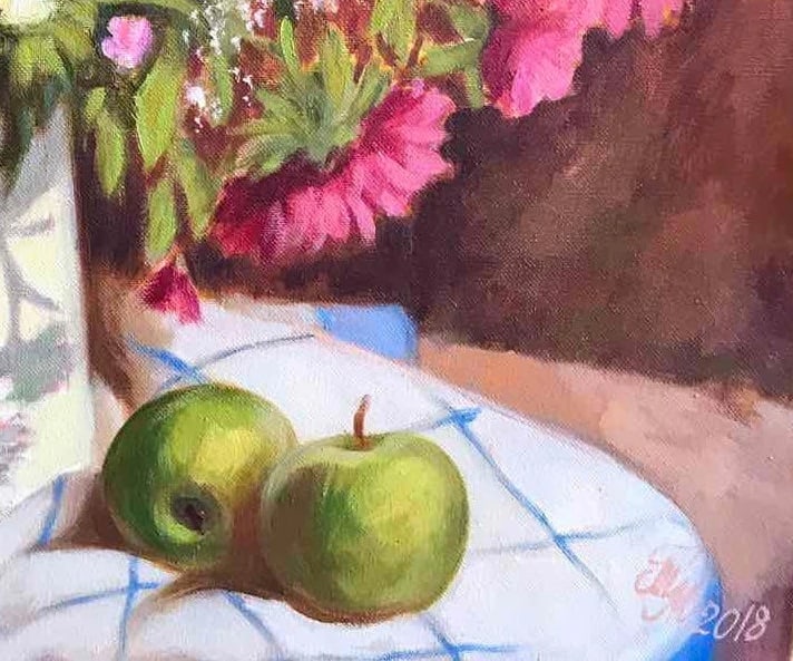Oil painting Asters Maria Mitrick - 4