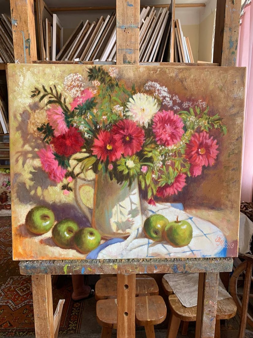 Oil painting Asters Maria Mitrick - 5