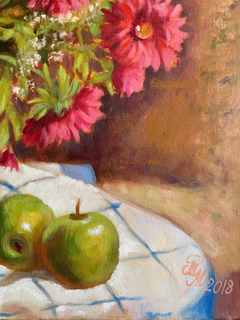 Oil painting Asters Maria Mitrick - 8