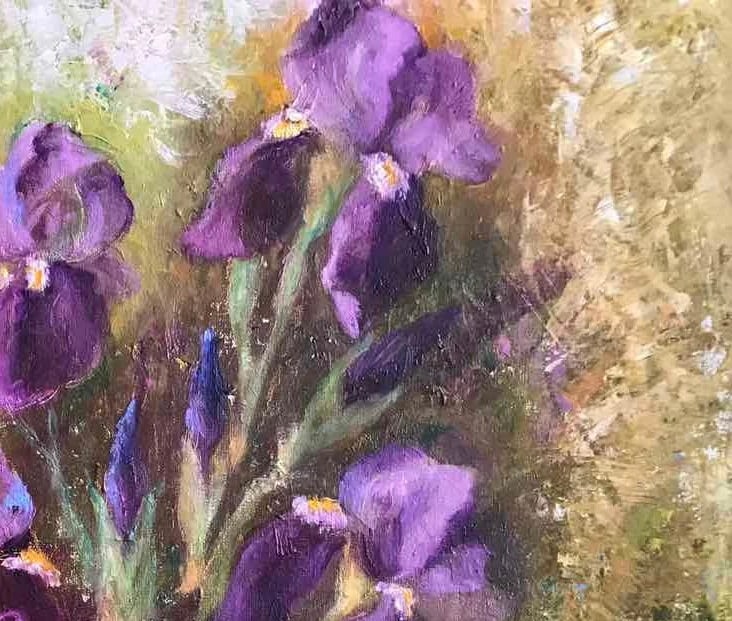 Oil painting Iris flowers Maria Mitrick - 2