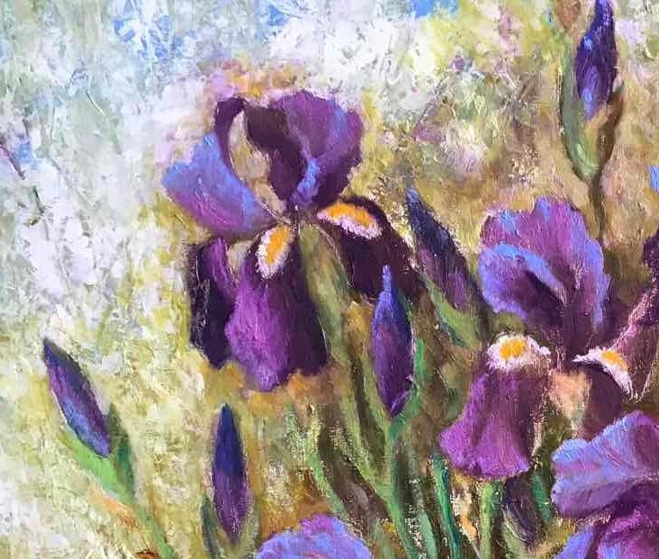 Oil painting Iris flowers Maria Mitrick - 9