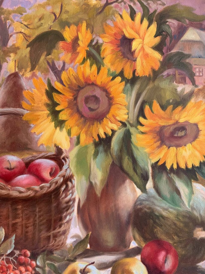 Oil painting Autumn in the village of Lumshorakh Maria Mitrick - 2