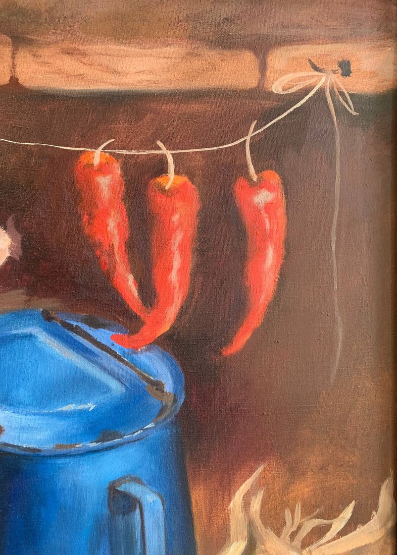 Oil painting still life with corn Maria Mitrick - 3