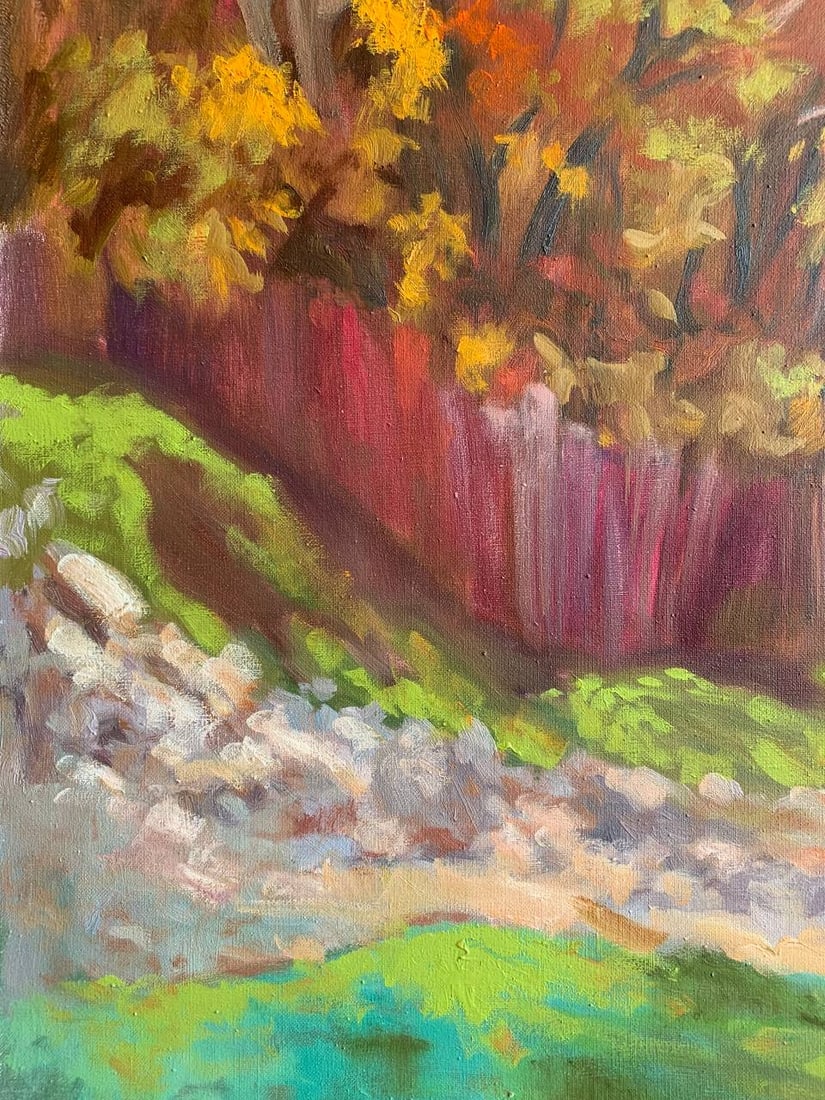 Oil painting autumn sunny morning Maria Mitrick - 5