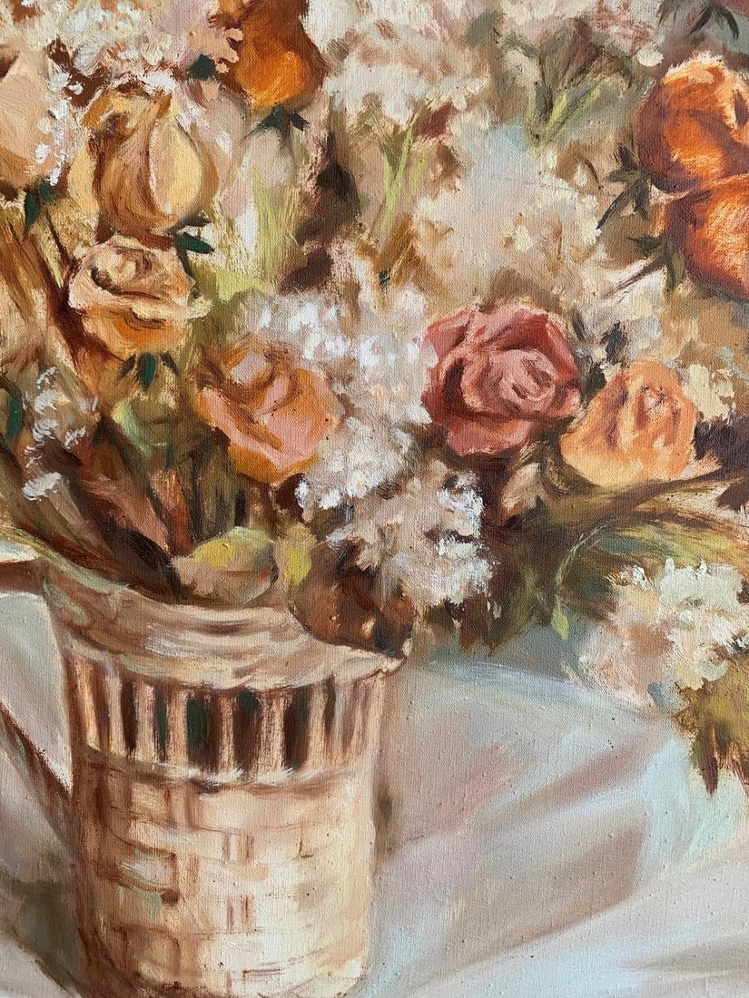 Oil painting dried roses Maria Mitrick - 2