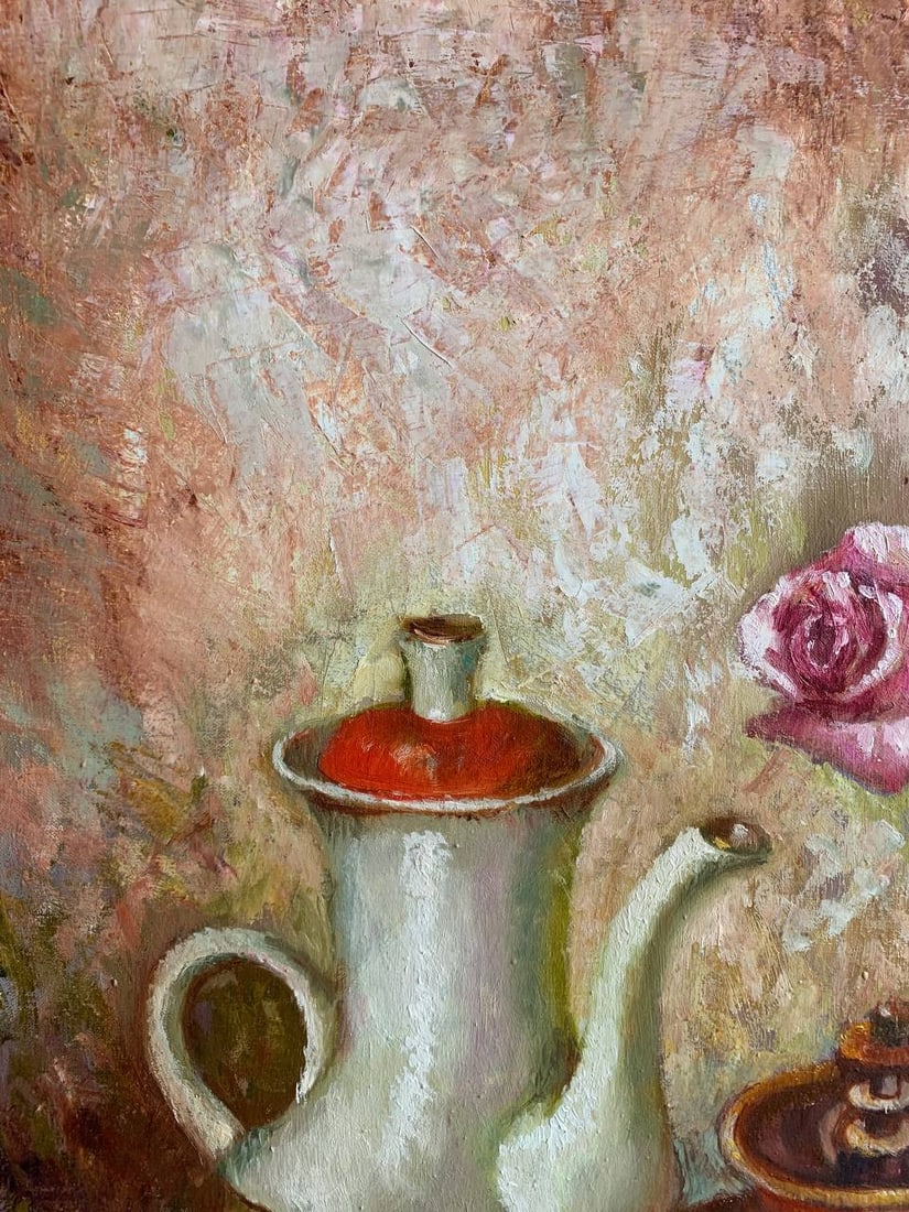 Oil painting morning coffee Maria Mitrick - 6