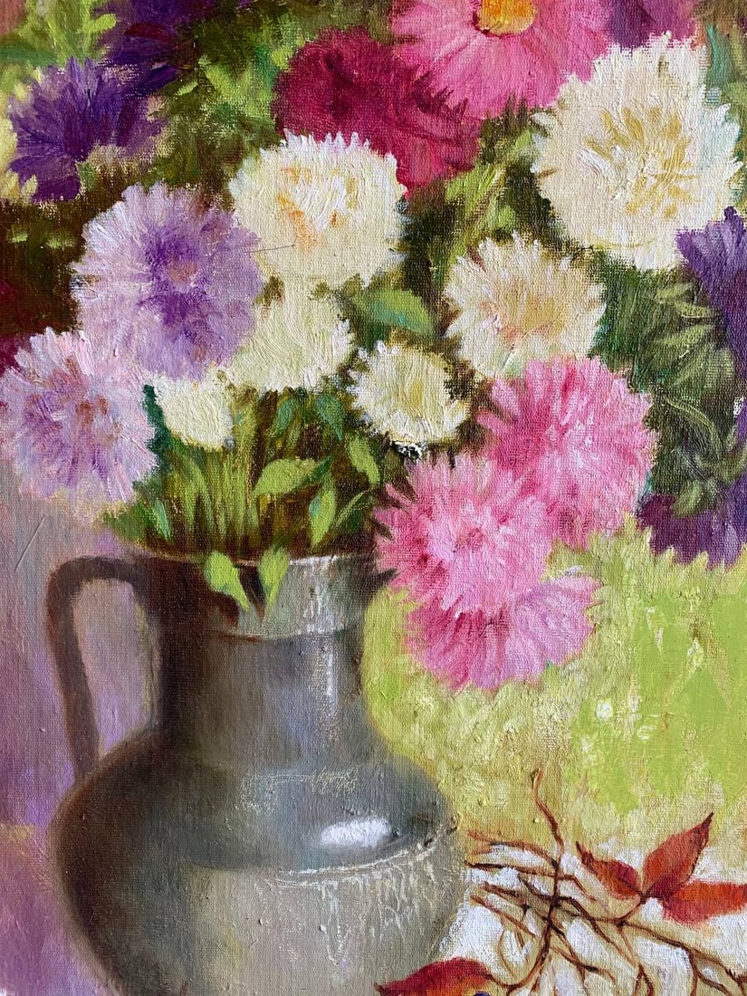 Oil painting Asters Maria Mitrick - 2