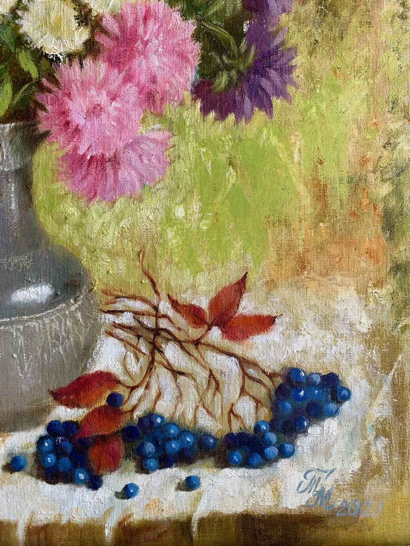 Oil painting Asters Maria Mitrick - 4