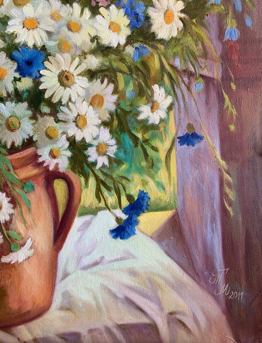 Oil painting Chamomile Maria Mitrick - 4