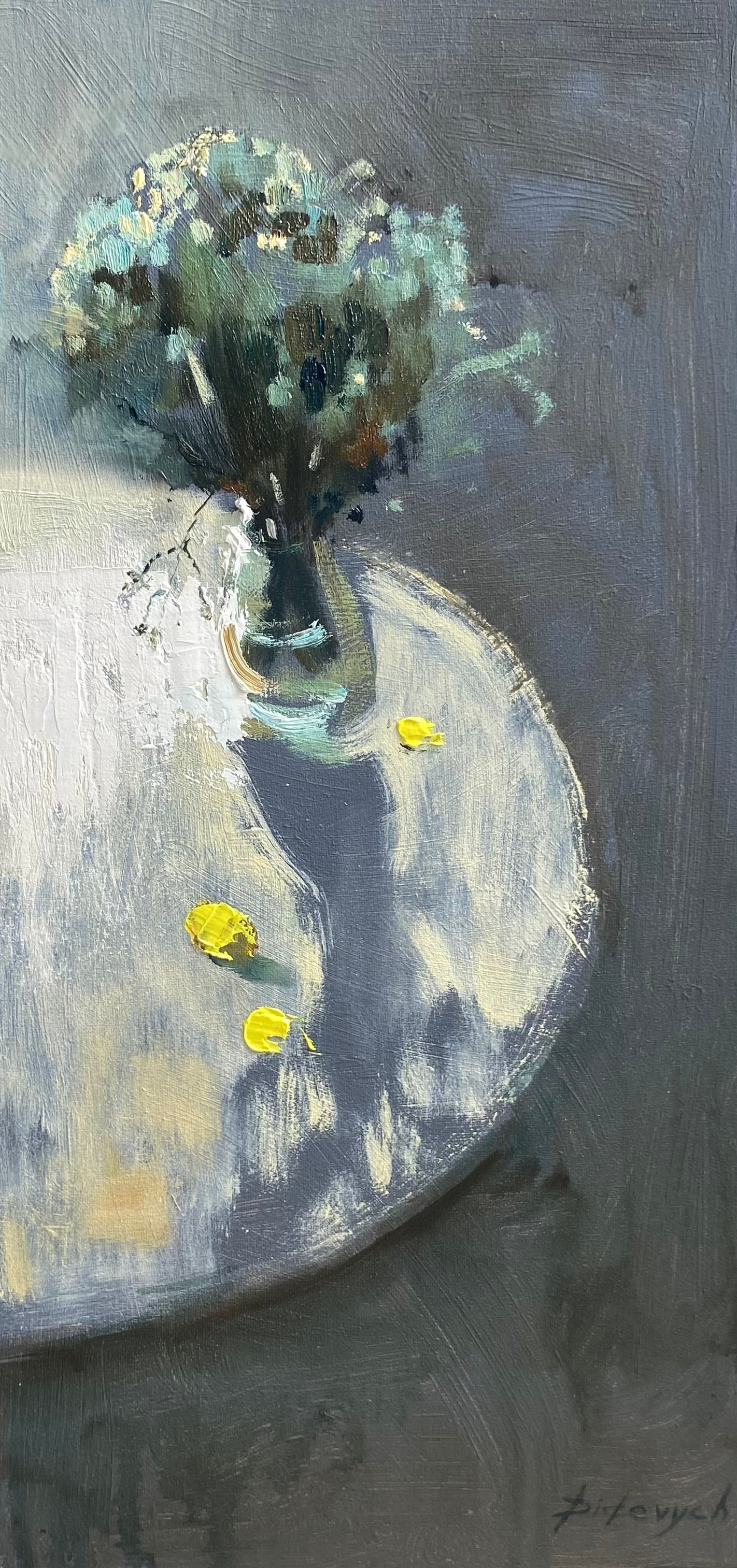Oil painting Flowers Yulia D.: 21YD Painter: Yulia D. S?ze: 60x30 cm/23.62x11.81 inches Components: oil, canvas Original painting from our collection ERA: 2025 Short information: Yulia Didevich, born September 23, 1997 in Kyiv. Art