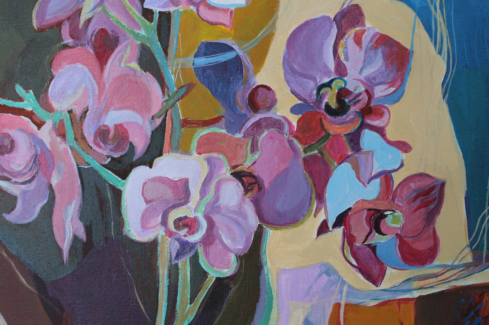 Acrylic painting Orchid Maria Voloschak - 2
