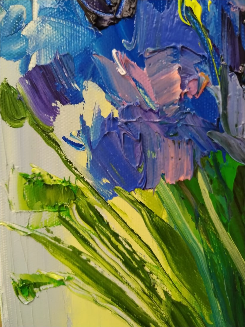 Oil painting Cornflowers Nina L - 2