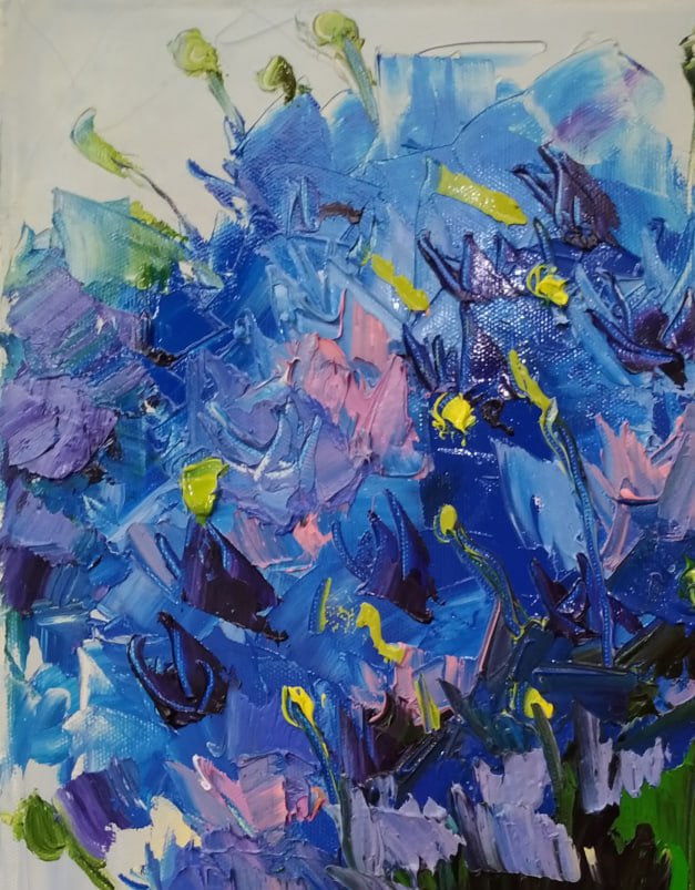 Oil painting Cornflowers Nina L - 5
