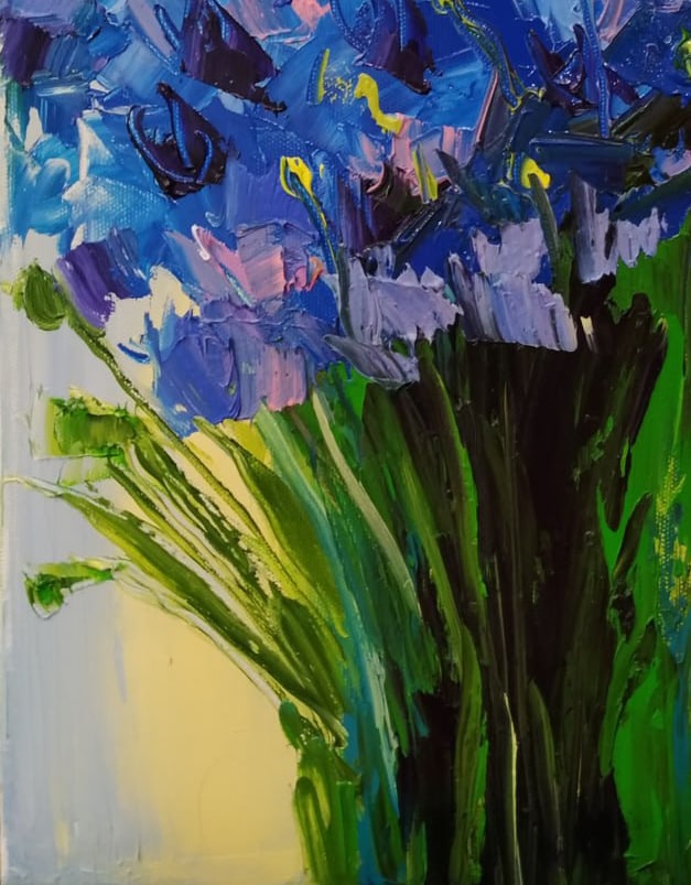 Oil painting Cornflowers Nina L - 7