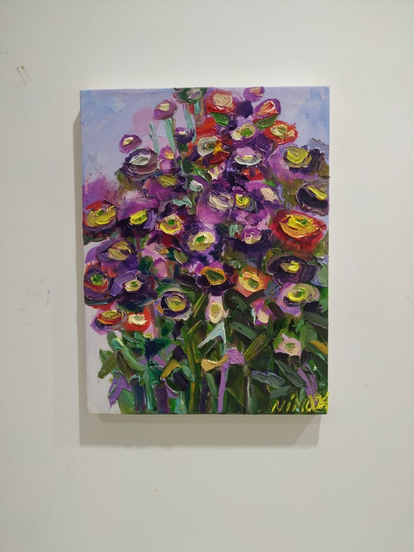 Oil painting Asters Nina L - 10
