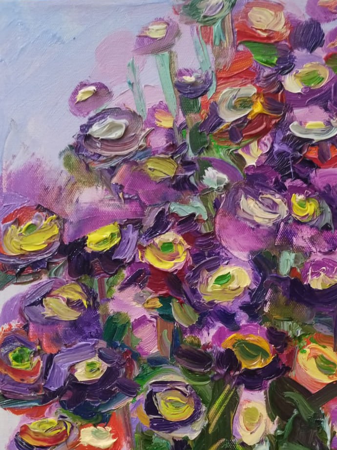 Oil painting Asters Nina L - 6