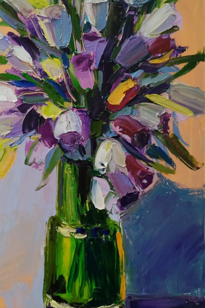 Oil painting Eustoma Nina L - 9