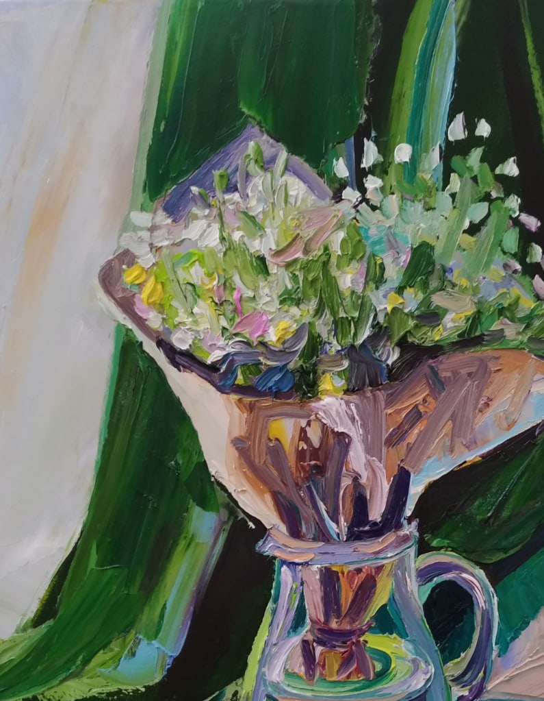 Oil painting Bouquet of daisies Nina L - 2