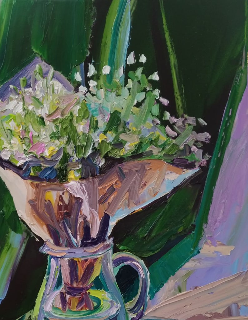 Oil painting Bouquet of daisies Nina L - 3