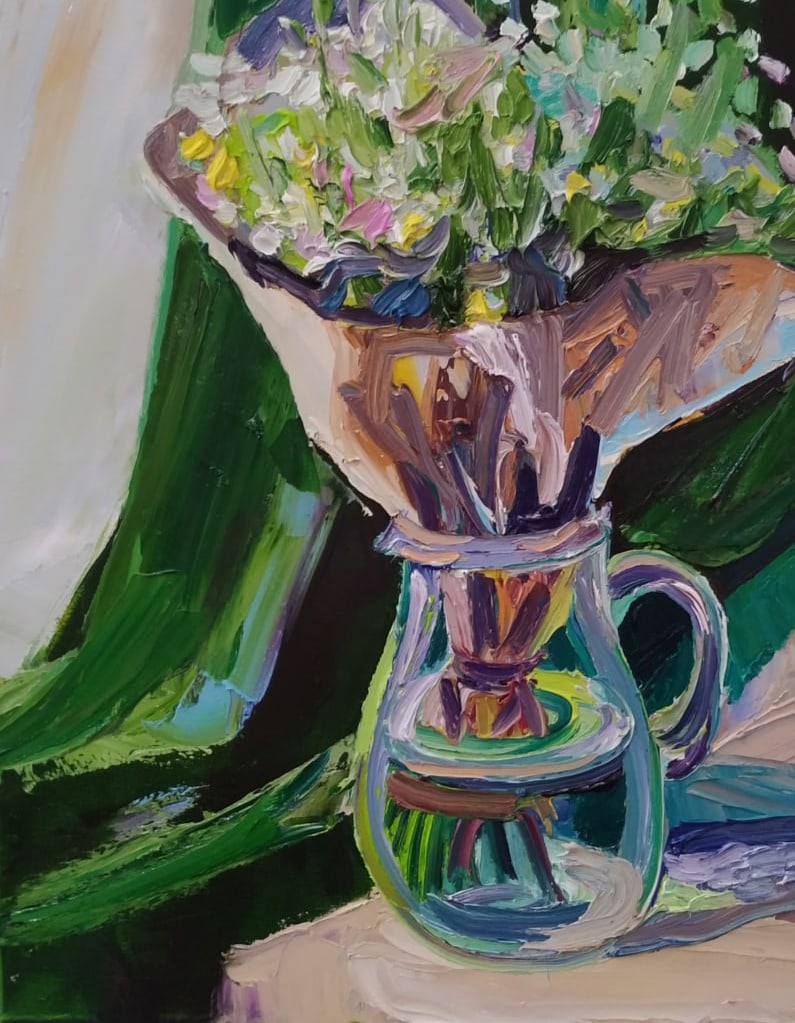 Oil painting Bouquet of daisies Nina L - 4