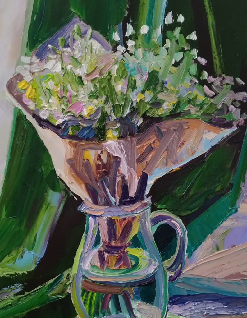 Oil painting Bouquet of daisies Nina L - 6