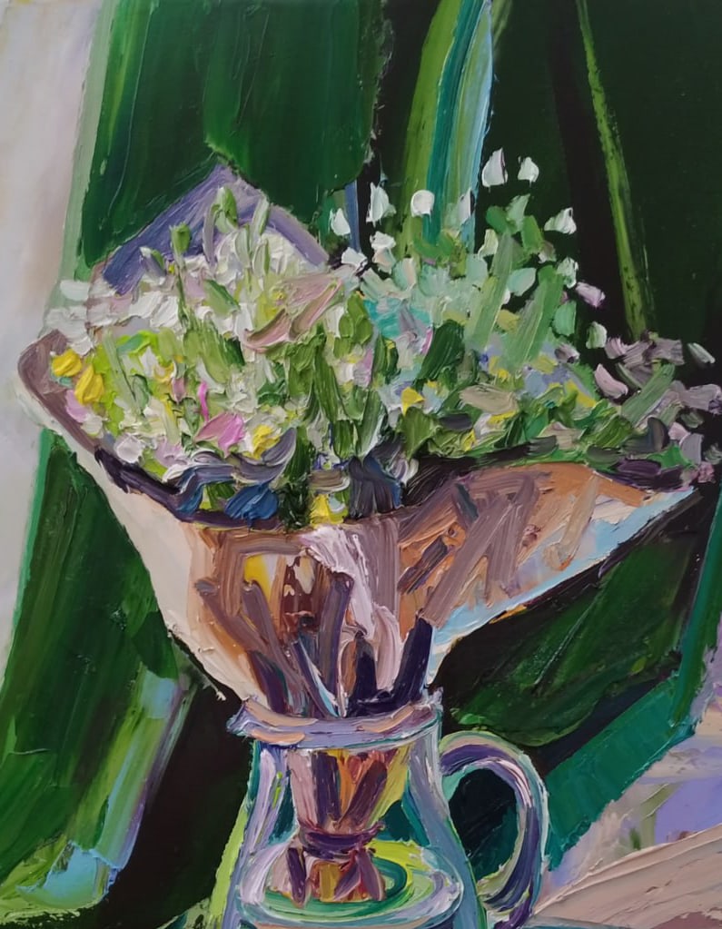Oil painting Bouquet of daisies Nina L - 7