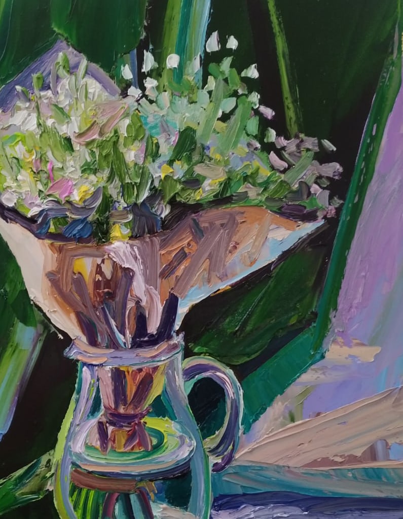 Oil painting Bouquet of daisies Nina L - 9