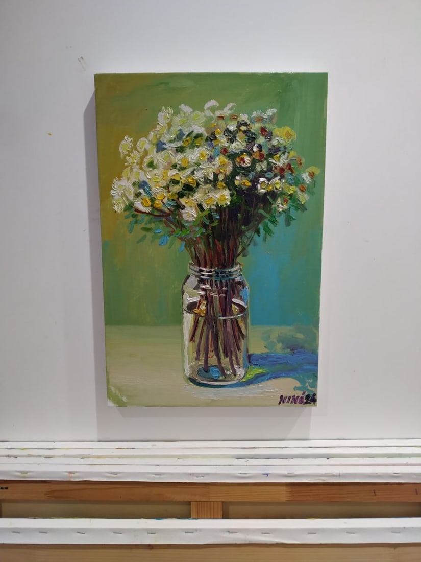 Oil painting Chrysanthemums Nina L - 10