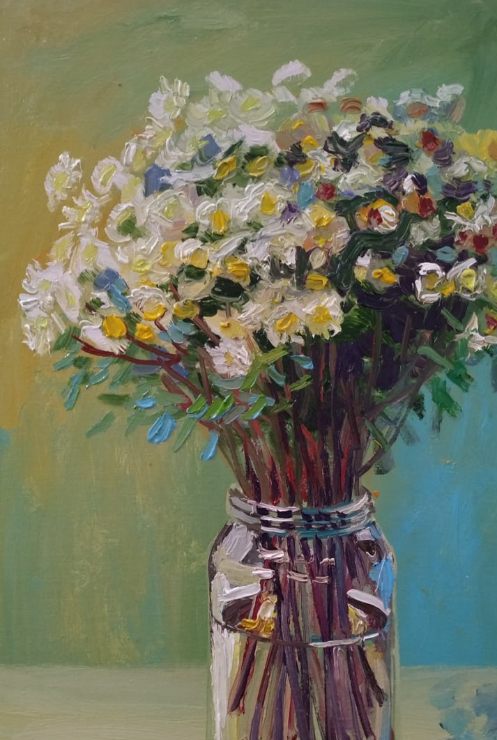 Oil painting Chrysanthemums Nina L - 2