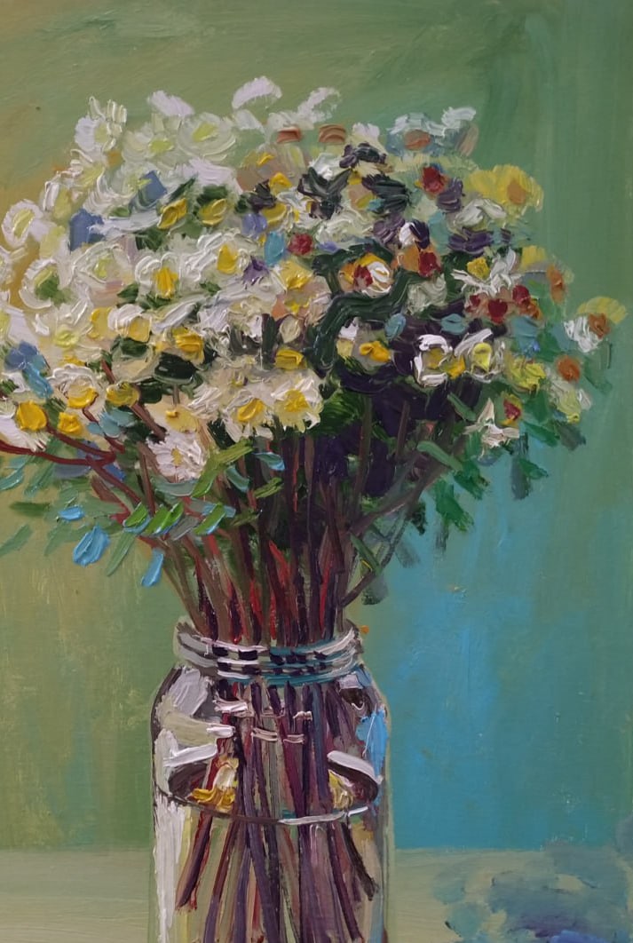 Oil painting Chrysanthemums Nina L - 3